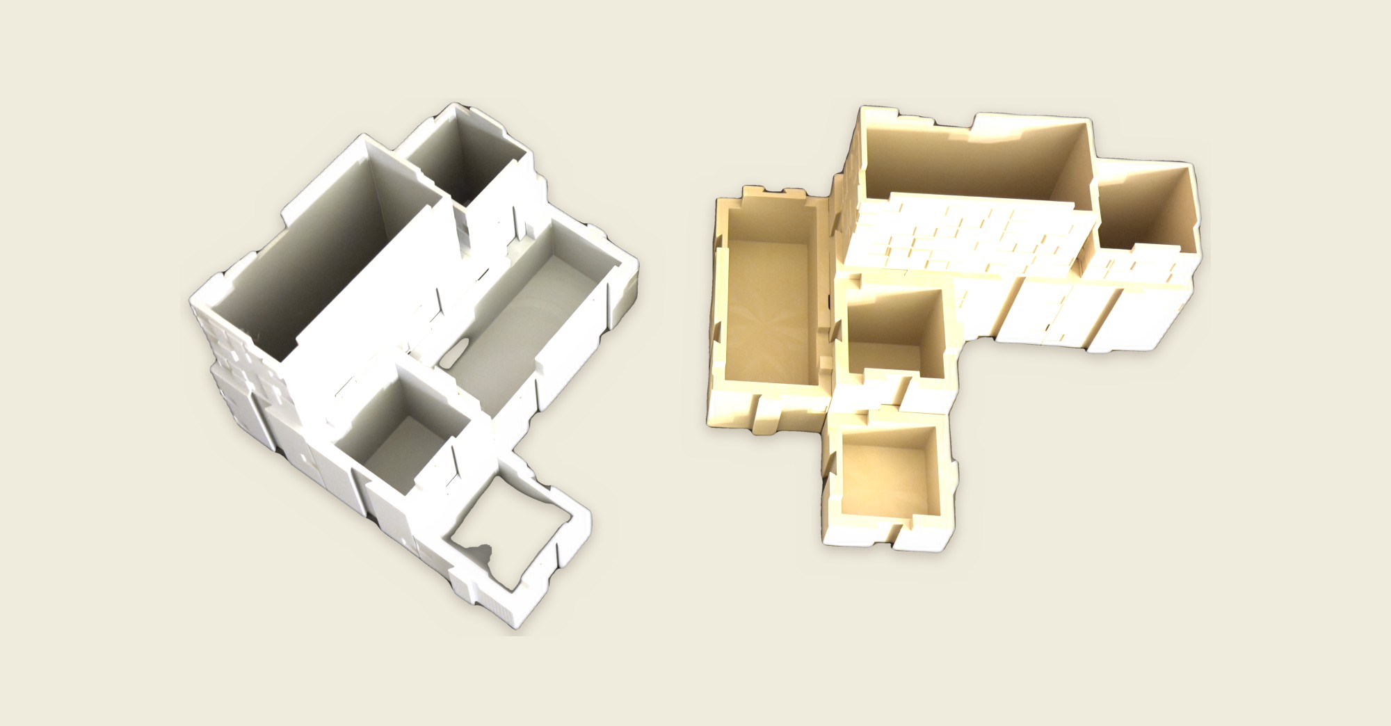 Brutal Modular sets in both finishes