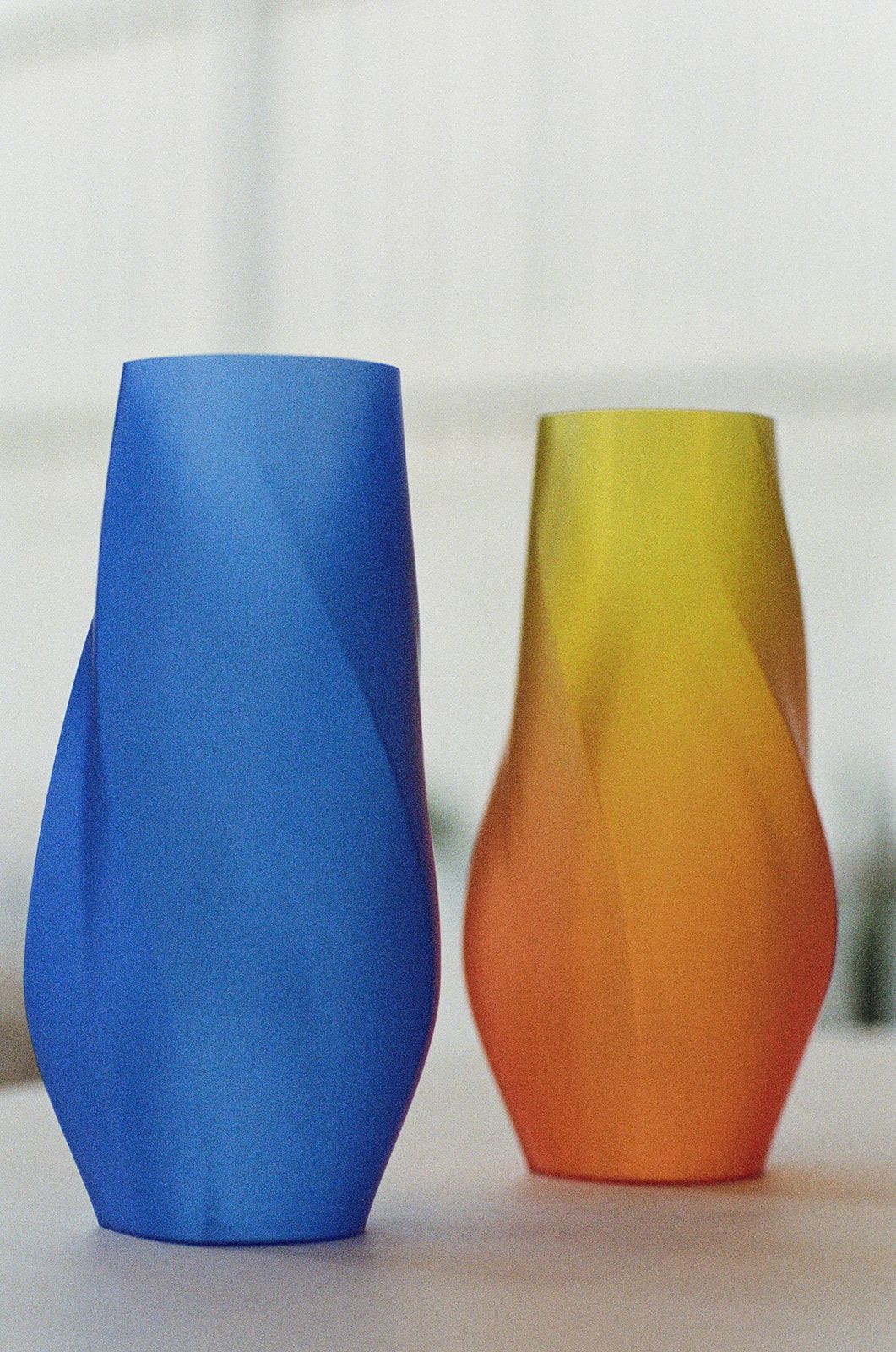 Blue and gradient vases